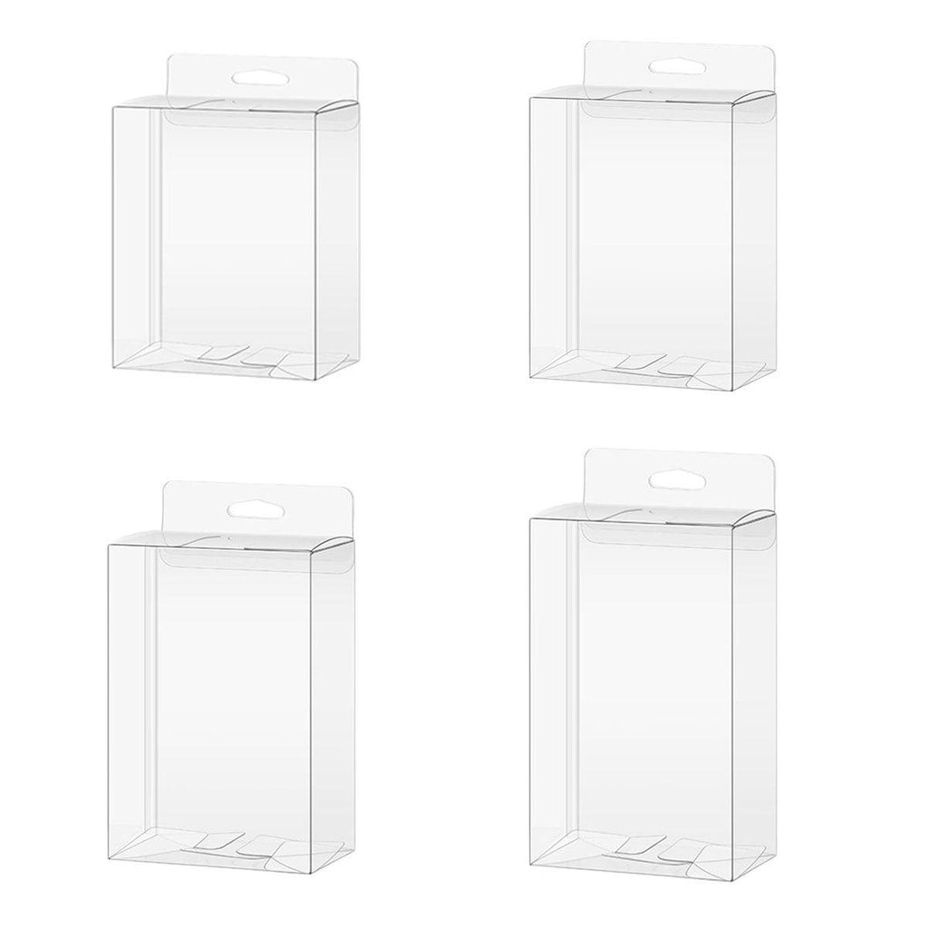 50pcs Transparent Gift Boxes with Hooks Clear Packaging Storage Containers - 10x3.2x17.5cm