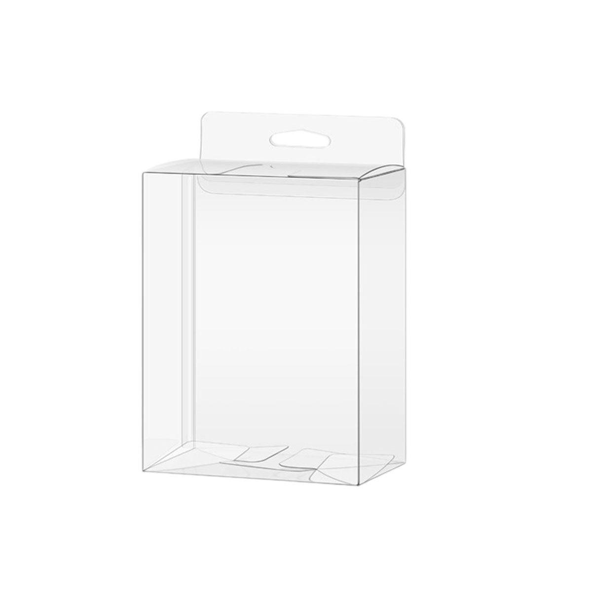 50pcs Transparent Gift Boxes with Hooks Clear Packaging Storage Containers - 10x3.2x17.5cm