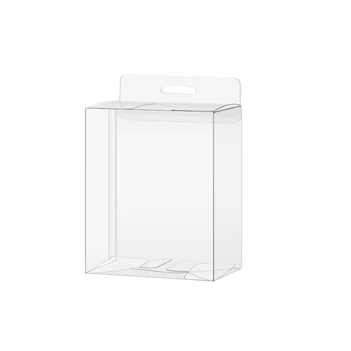 50pcs Transparent Gift Boxes with Hooks Clear Packaging Storage Containers - 9x5x12cm