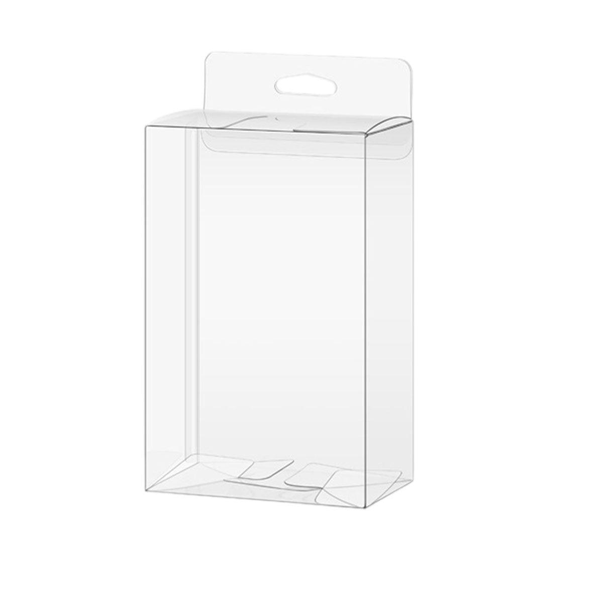 50pcs Transparent Gift Boxes with Hooks Clear Packaging Storage Containers - 9x5x12cm