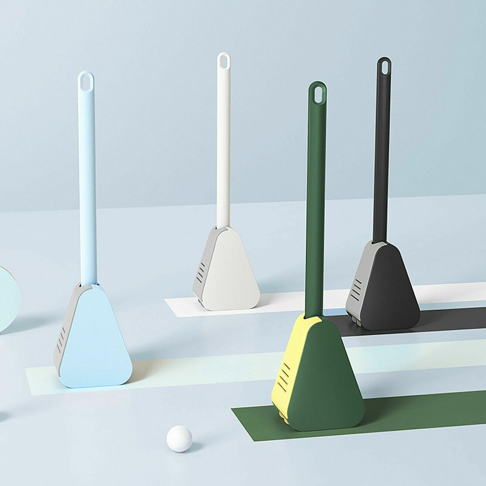 Golf Toilet Brush Long-Handled Toilet Brush Wall-Mounted Silicone Toilet Brush - White