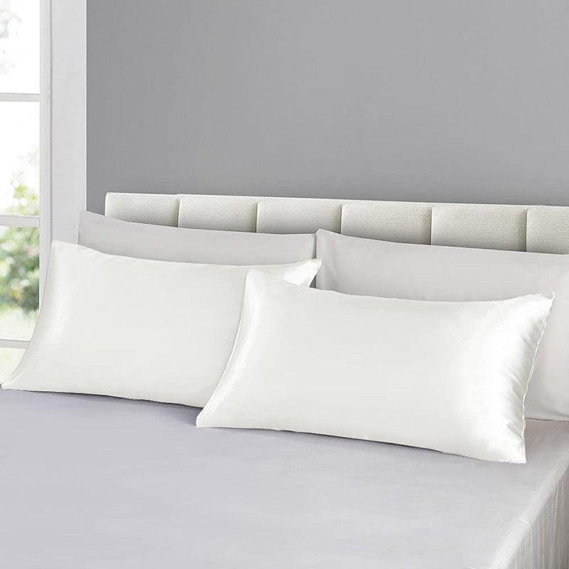 2X Satin Pillow Case Bedroom Pillowcase Cushion Covers Home Decor Luxury Slip - Light Green