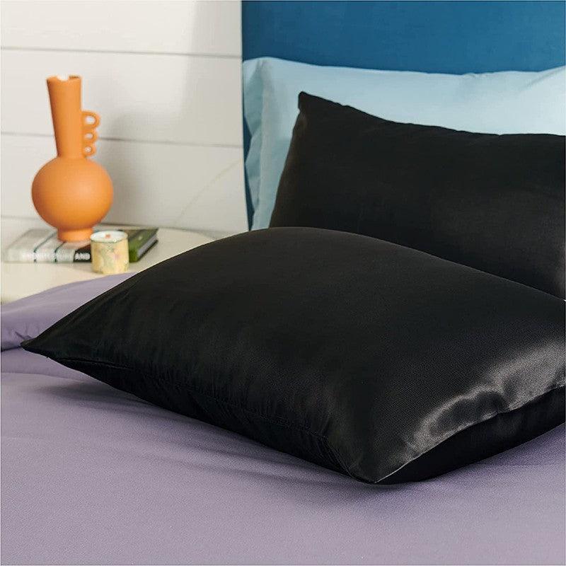 2X Satin Pillow Case Bedroom Pillowcase Cushion Covers Home Decor Luxury Slip - Red