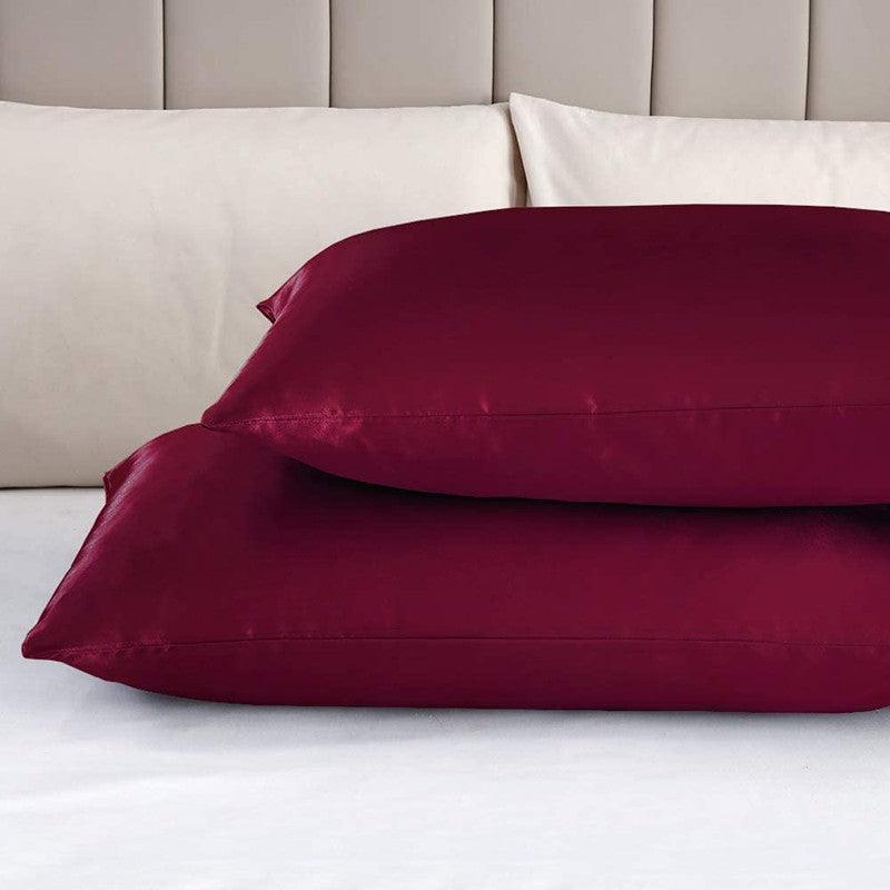 2X Satin Pillow Case Bedroom Pillowcase Cushion Covers Home Decor Luxury Slip - White