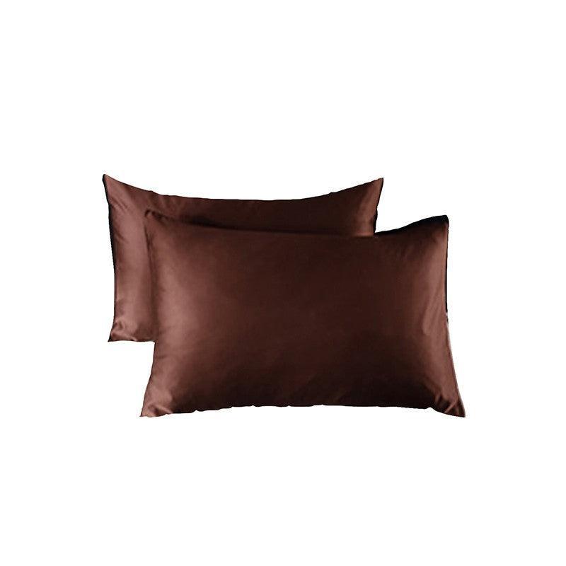 2X Satin Pillow Case Bedroom Pillowcase Cushion Covers Home Decor Luxury Slip - White