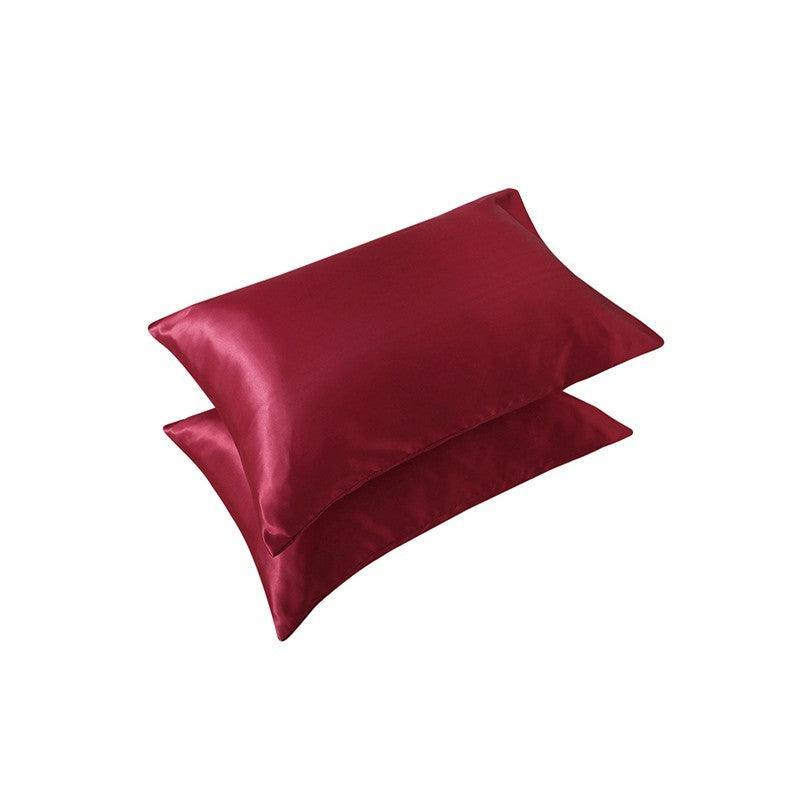 2X Satin Pillow Case Bedroom Pillowcase Cushion Covers Home Decor Luxury Slip - White