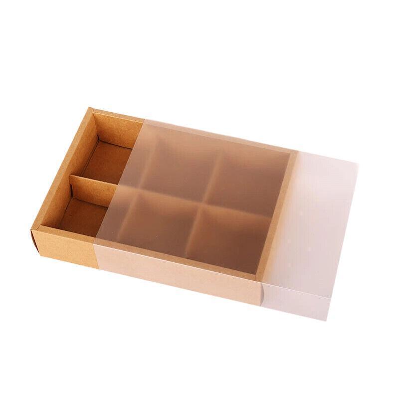 10PCS Cake Box with Transparent Lids Gift Packaging Boxes for Moon Cakes Cookie - Red
