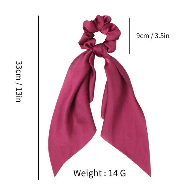 Chiffon Ponytail Scarf Bow Elastic Hair Rope Tie Scrunchies Ribbon Hair Bands - 14