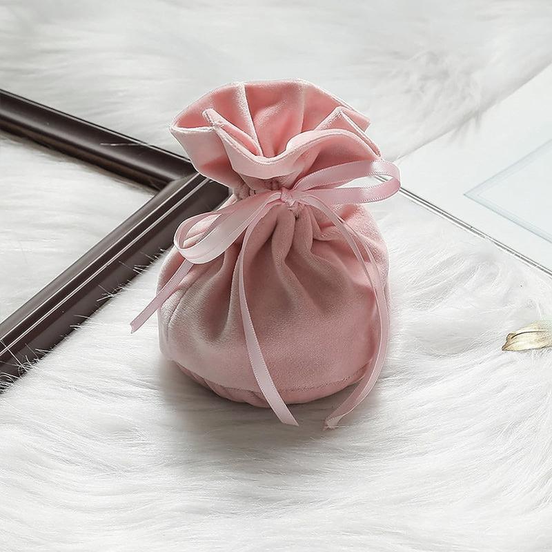6PCS Velvet Cloth Drawstring Bags Gift Bag Jewelry Ring Pouch Earring Favor - Wine Red-6PCS