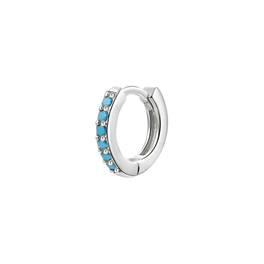 925 Sterling Silver Gold Rings Plated Cubic Crystal Cuff Huggie Hoop Earrings Au - Gold-Purple Crystal