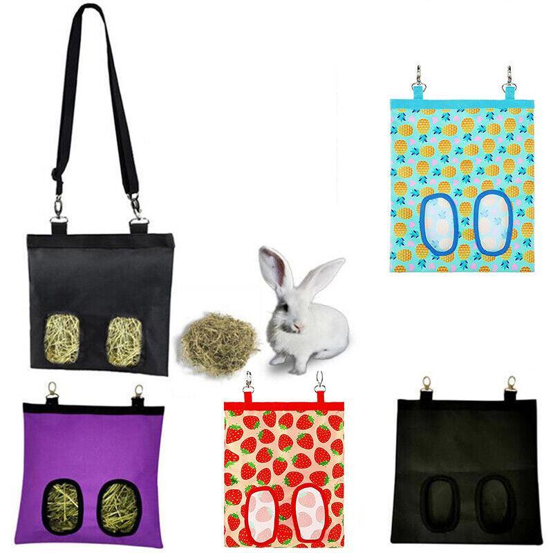Hay Bag Guinea Pig Rabbit Feeding Bag Animal Hay Feeder Bag Hanging Feeder - Yellow