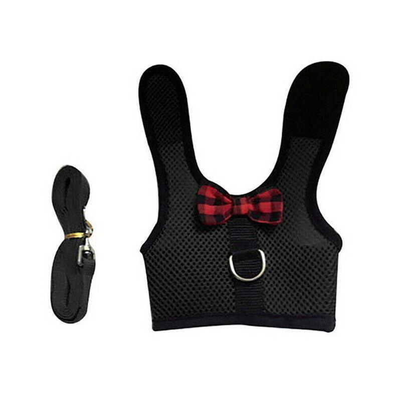 Rabbit Vest Harness Leash Lead Small Animal Pet Mesh Hamster Bunny Traction Rope M - Blue
