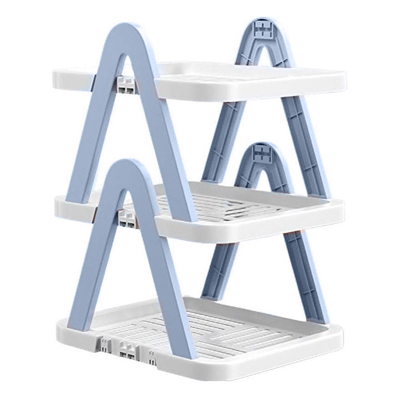 2/3 Tier Removable Shoe Rack Folding Storage Shelf Simple Space Saving Organizer - 3Tier-Pink