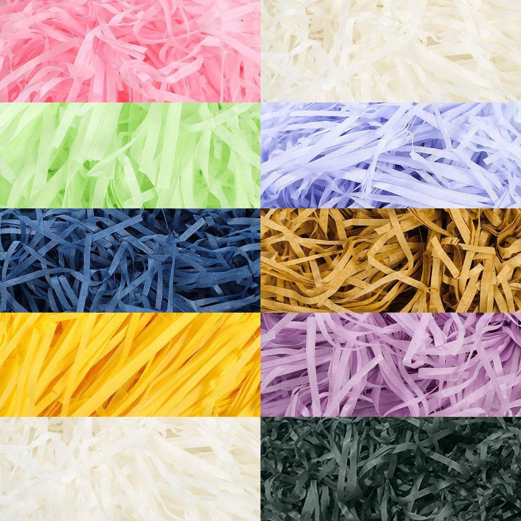 500g Colorful Raffia Paper Shreds Gift Box Filler Decorative Packaging - 5Packs-Army-Green
