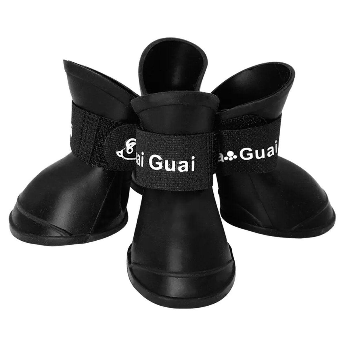 4pcs Cartoon Boots Pet Rain Shoes Waterproof Non-Slip Wear-Resistant Dog Shoes - Blue - S