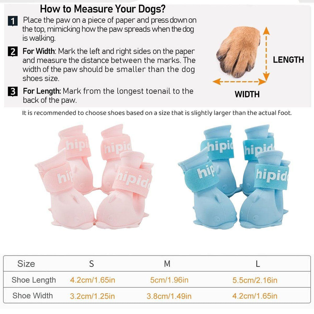4pcs Cartoon Pet Rain Boots Waterproof Non-Slip Wear-Resistant Shoes for Dogs - Blue - S