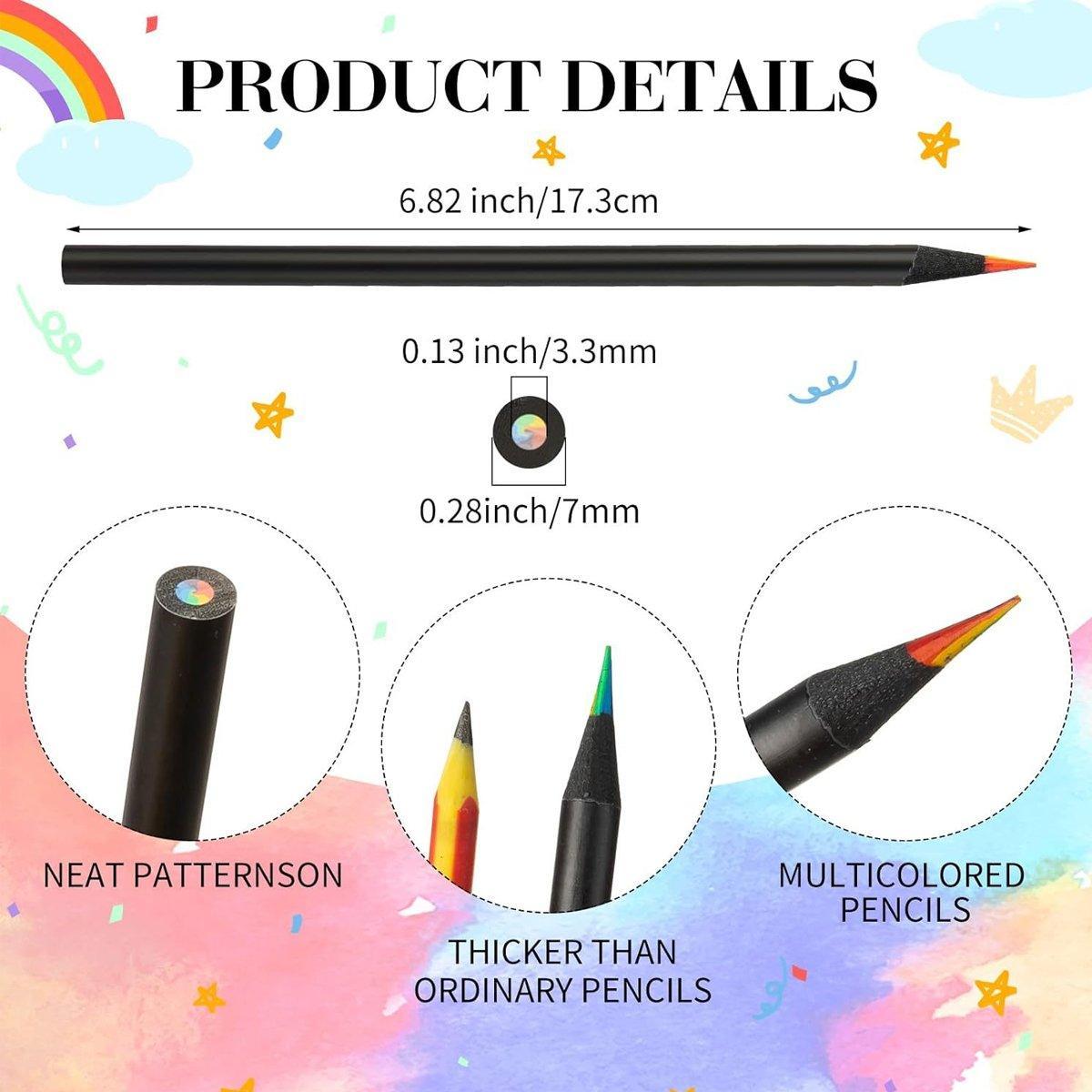 Rainbow Colour Pencils Multicolour Gradient Drawing Pencils for Students