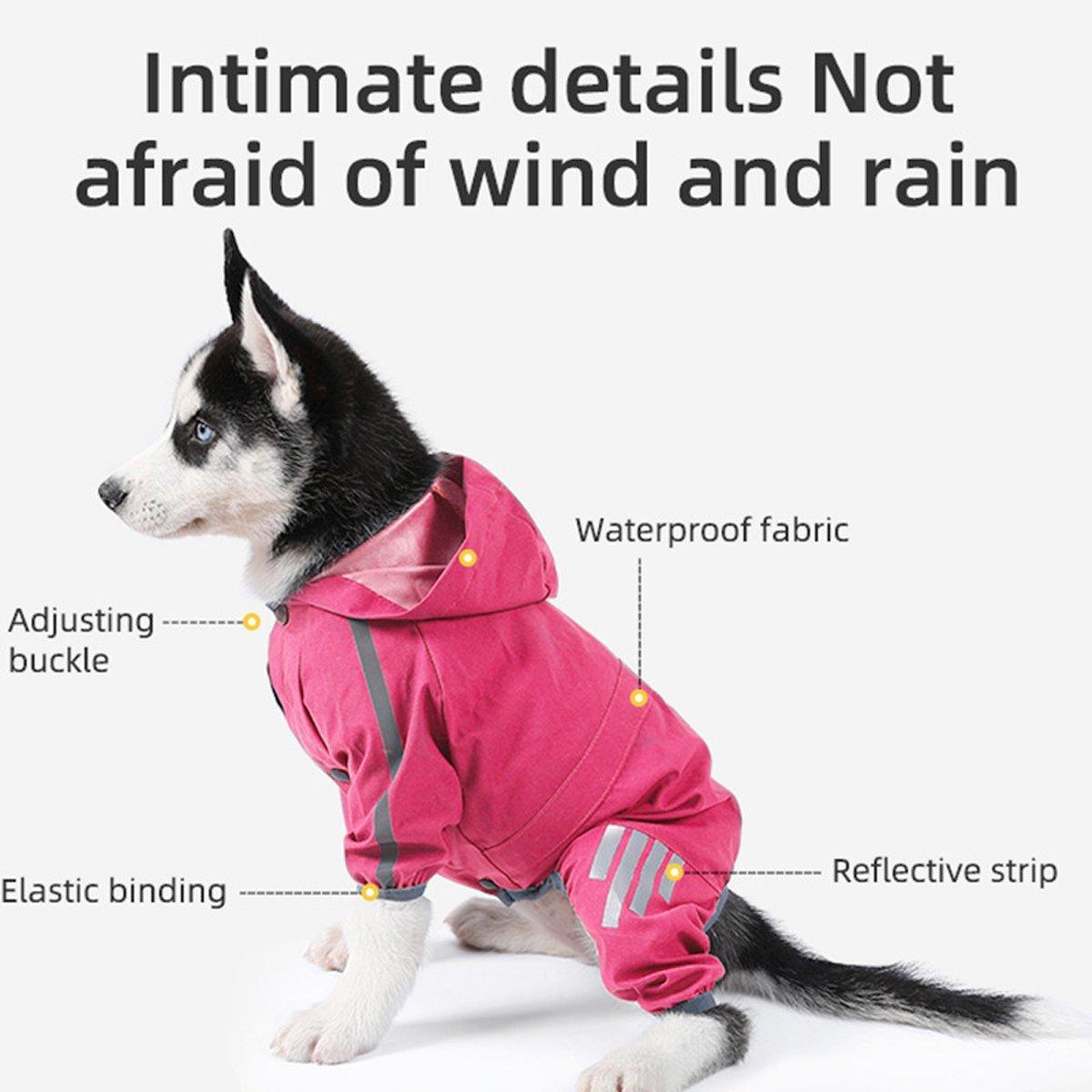 Waterproof Four Corner Pet Raincoats In Large Medium And Small Sizes Are Suitable For Dogs - Pink - S
