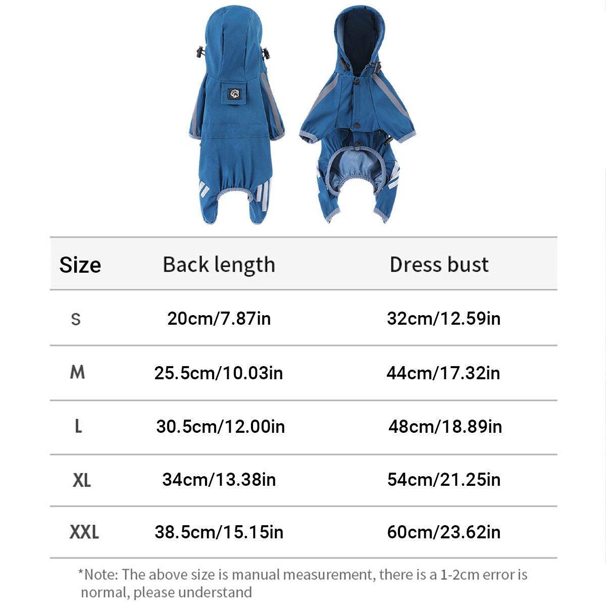 Waterproof Four Corner Pet Raincoats In Large Medium And Small Sizes Are Suitable For Dogs - Orange - S