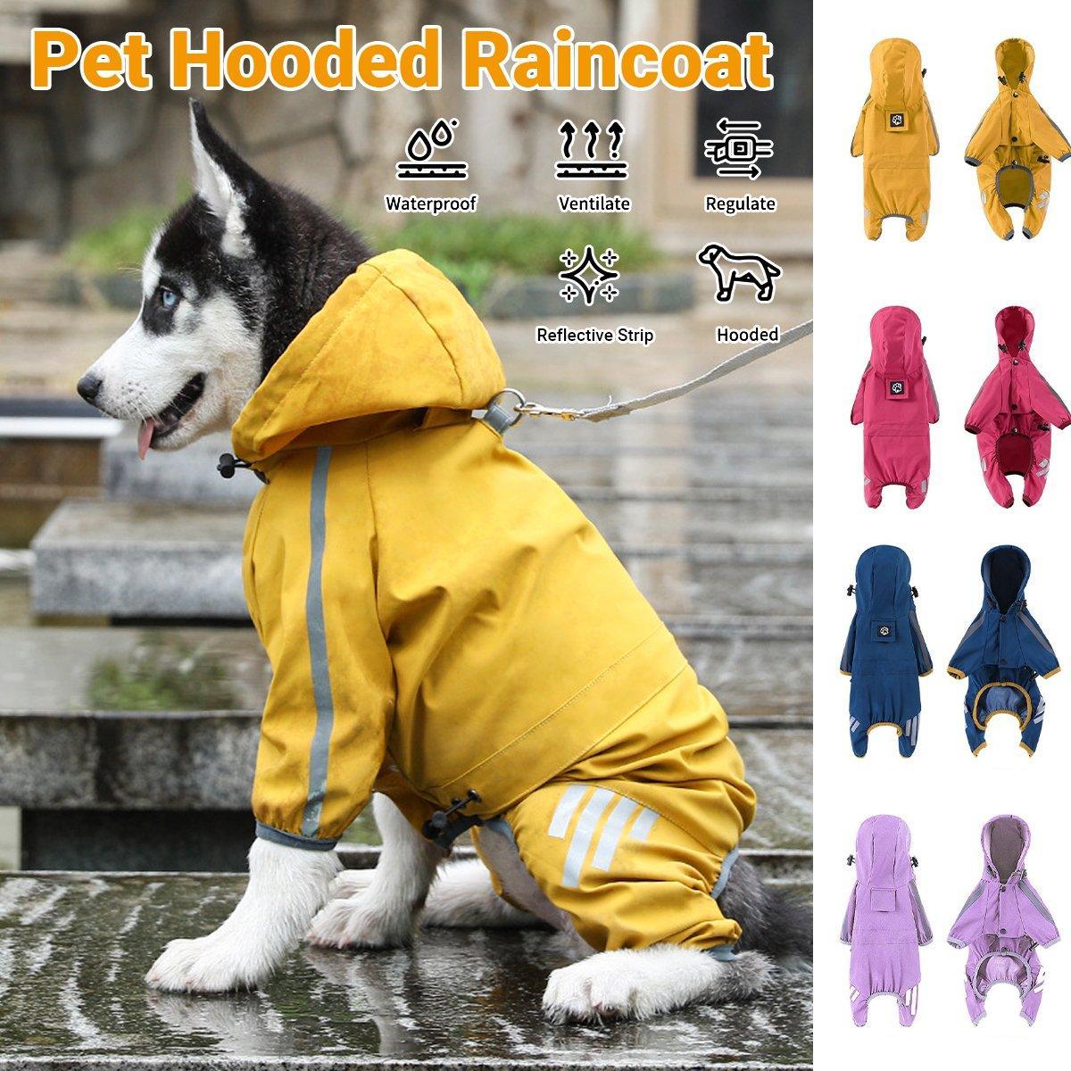 Waterproof Four Corner Pet Raincoats In Large Medium And Small Sizes Are Suitable For Dogs - Blue - L