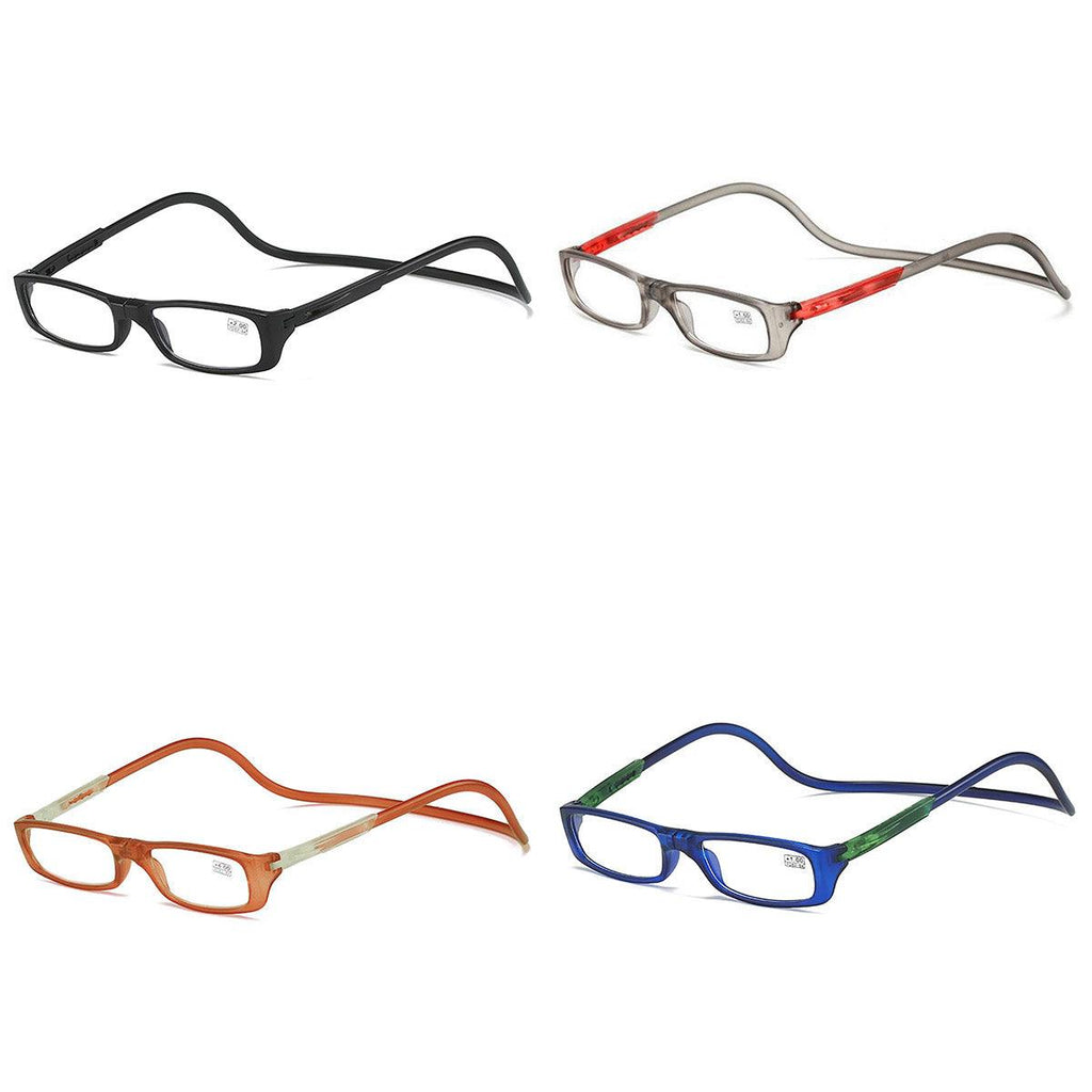 Folding Reading Glasses for Elderly Convenient Neck Hanging Portable Eyewear - Black-300