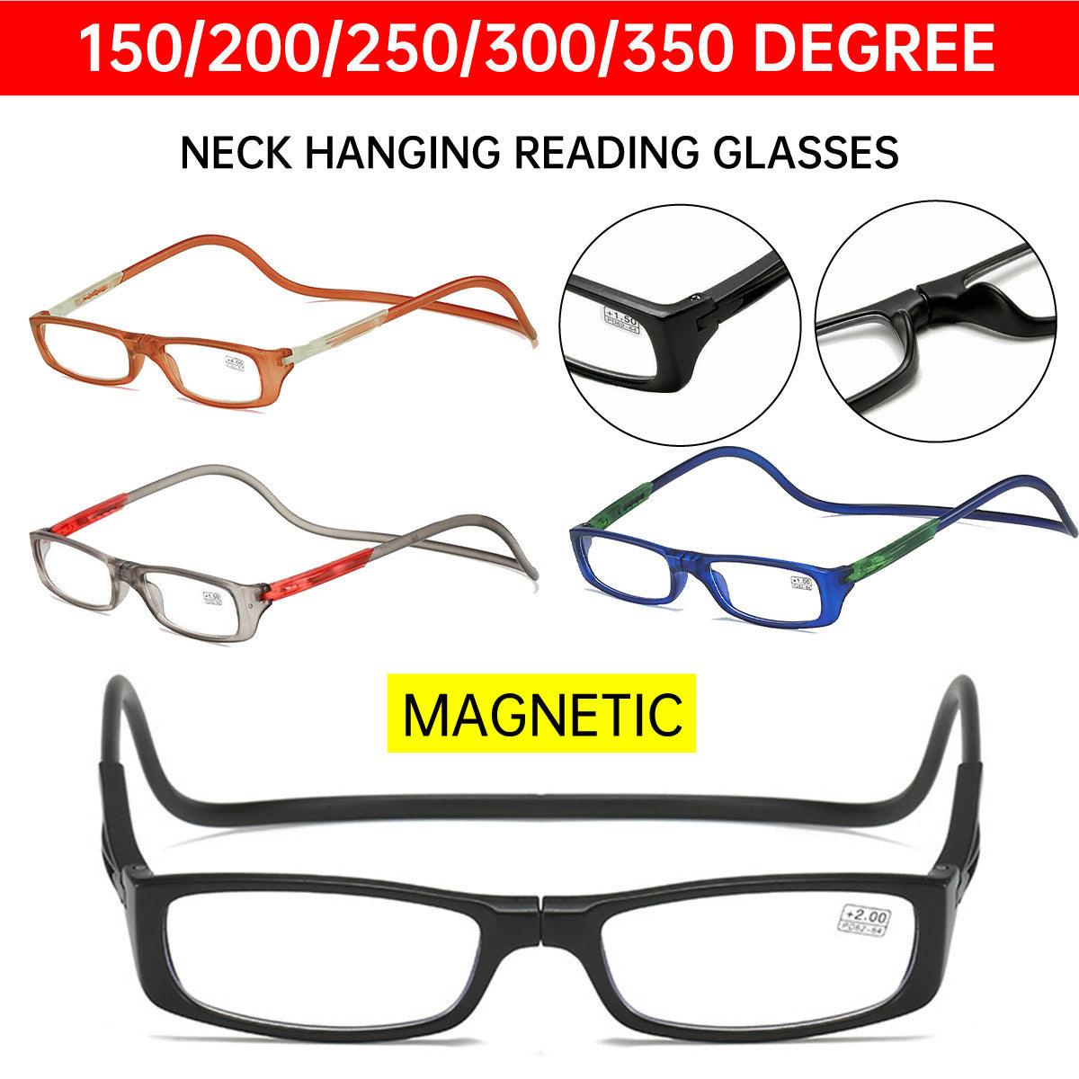 Folding Reading Glasses for Elderly Convenient Neck Hanging Portable Eyewear - Blue-150