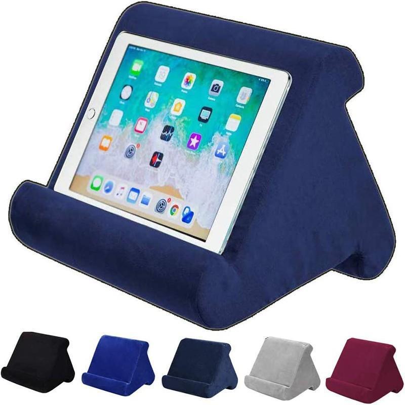 Tablet Pillow Stands For iPad Book Reader Holder Rest Laps Reading Cushion - Blue