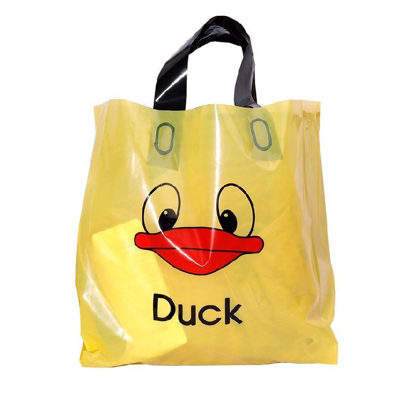 50x Reusable Plastic Tote Bag Eco Friendly Shopping Bags Durable Large Capacity - Red-Black 37*30*8cm