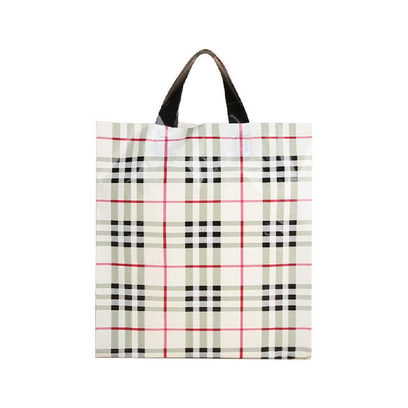 50x Reusable Plastic Tote Bag Eco Friendly Shopping Bags Durable Large Capacity - Red-Black 42*35*8cm
