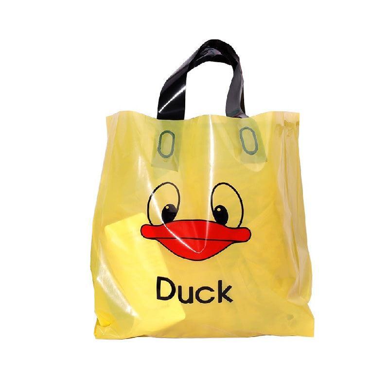 50x Reusable Plastic Tote Bag Eco Friendly Shopping Bags Durable Large Capacity - Red-Black 42*35*8cm