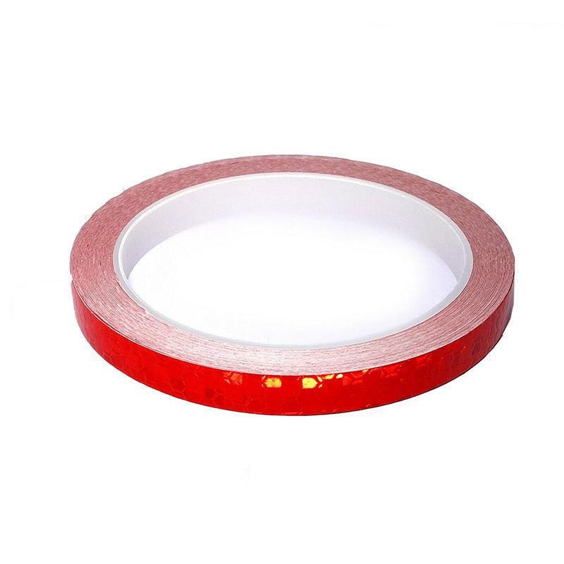 8m Reflective Tape for Bikes Cars Motorcycles Waterproof High Visibility Strip - Red