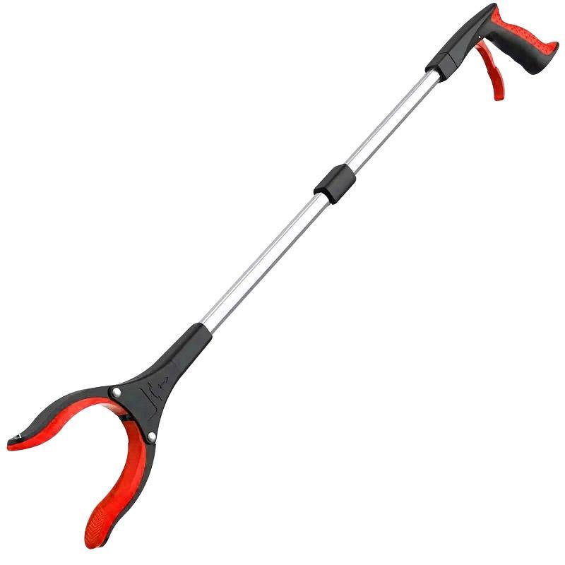Folding Rubbish Picker Clip Hygiene Trash Grabber Long Handle Waste Cleaner Tool - Blue