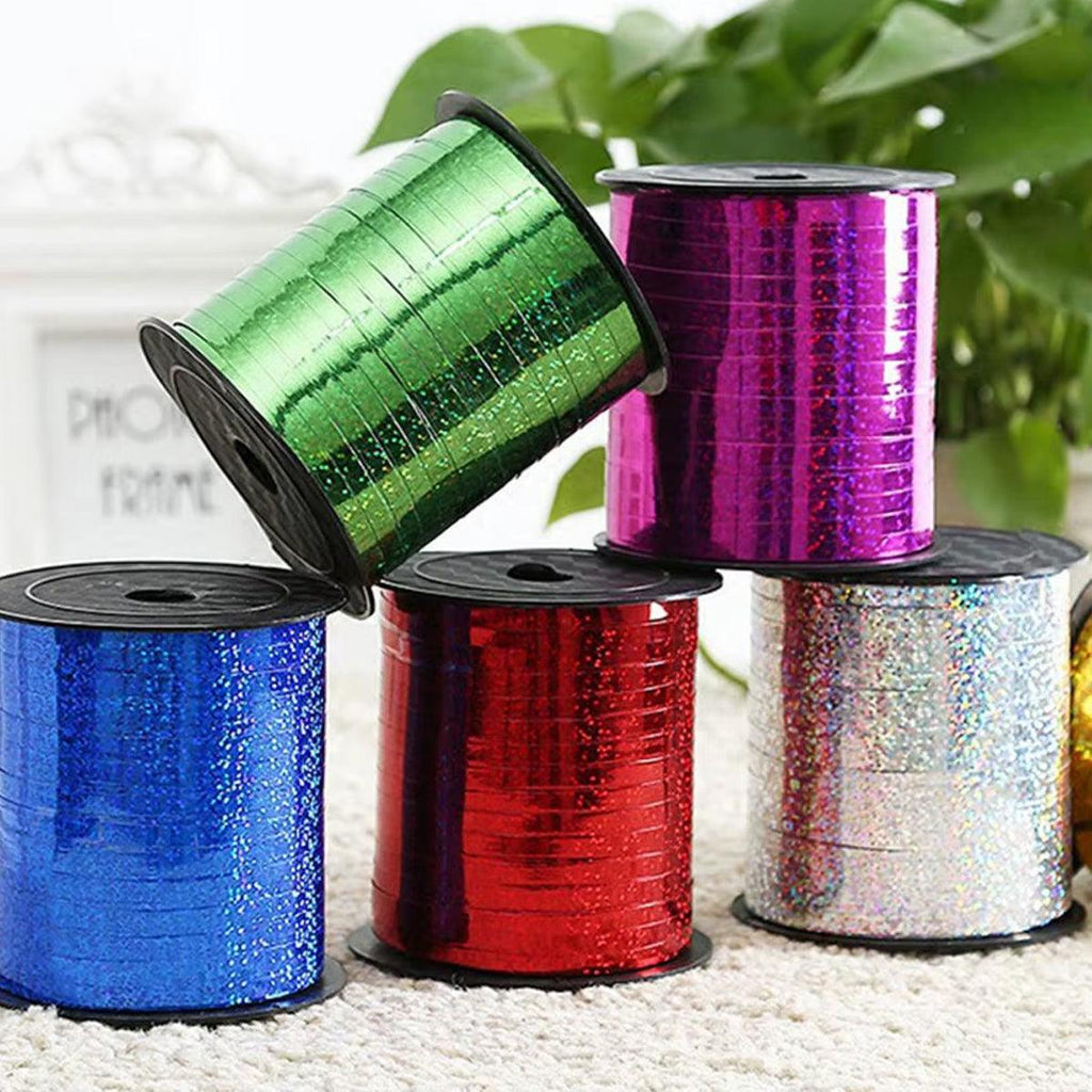 5mm Balloon Ribbon Curling Party String Gift Wrap Decoration Birthday Wedding - Laser-Silver