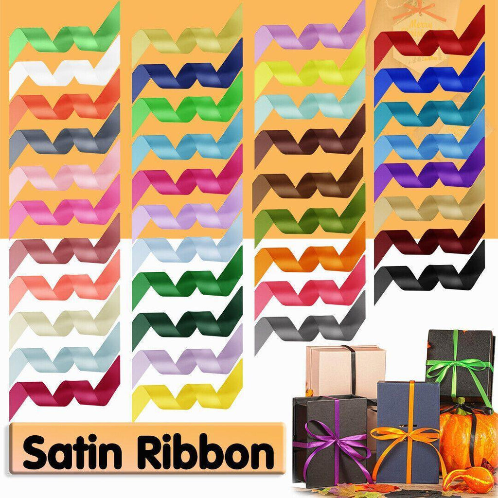 10mm Width Satin Hair Ribbon Wedding Party Decoration Gift Banquet 3m - Orange