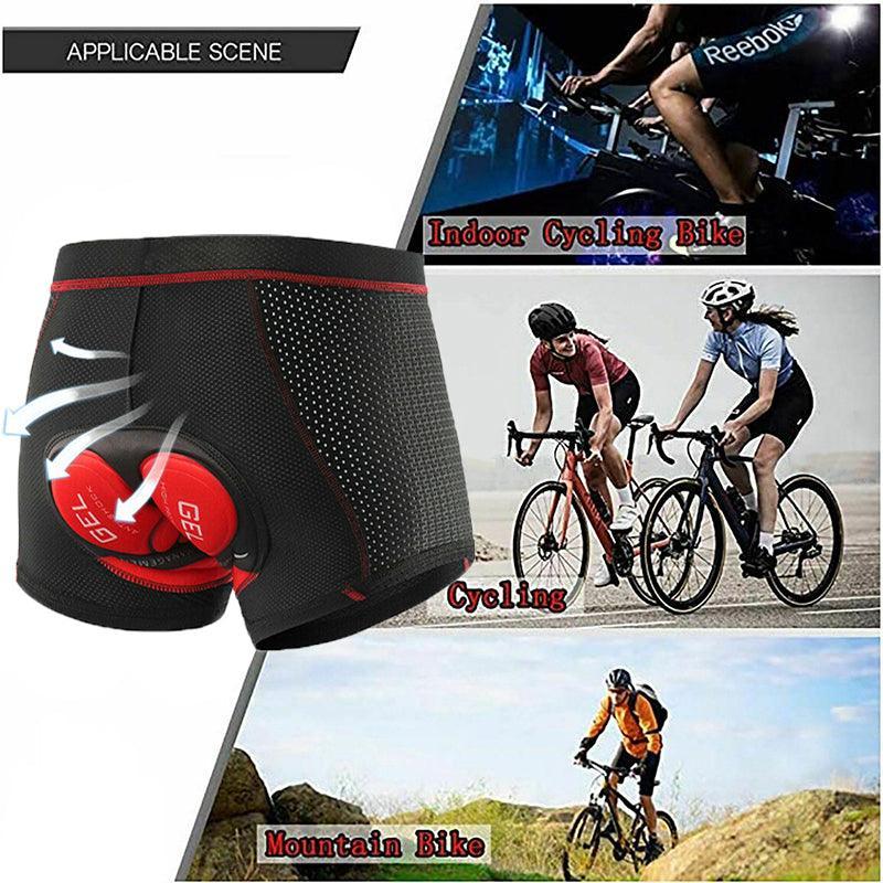 Men Cycling Shorts 3D Padded Bike Underwear Quick Dry Breathable Bicycle Pants - XL