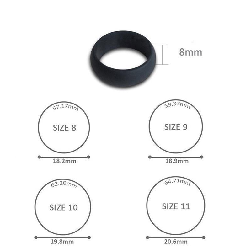 Silicone Rubber Ring Bands 3Pcs - 8