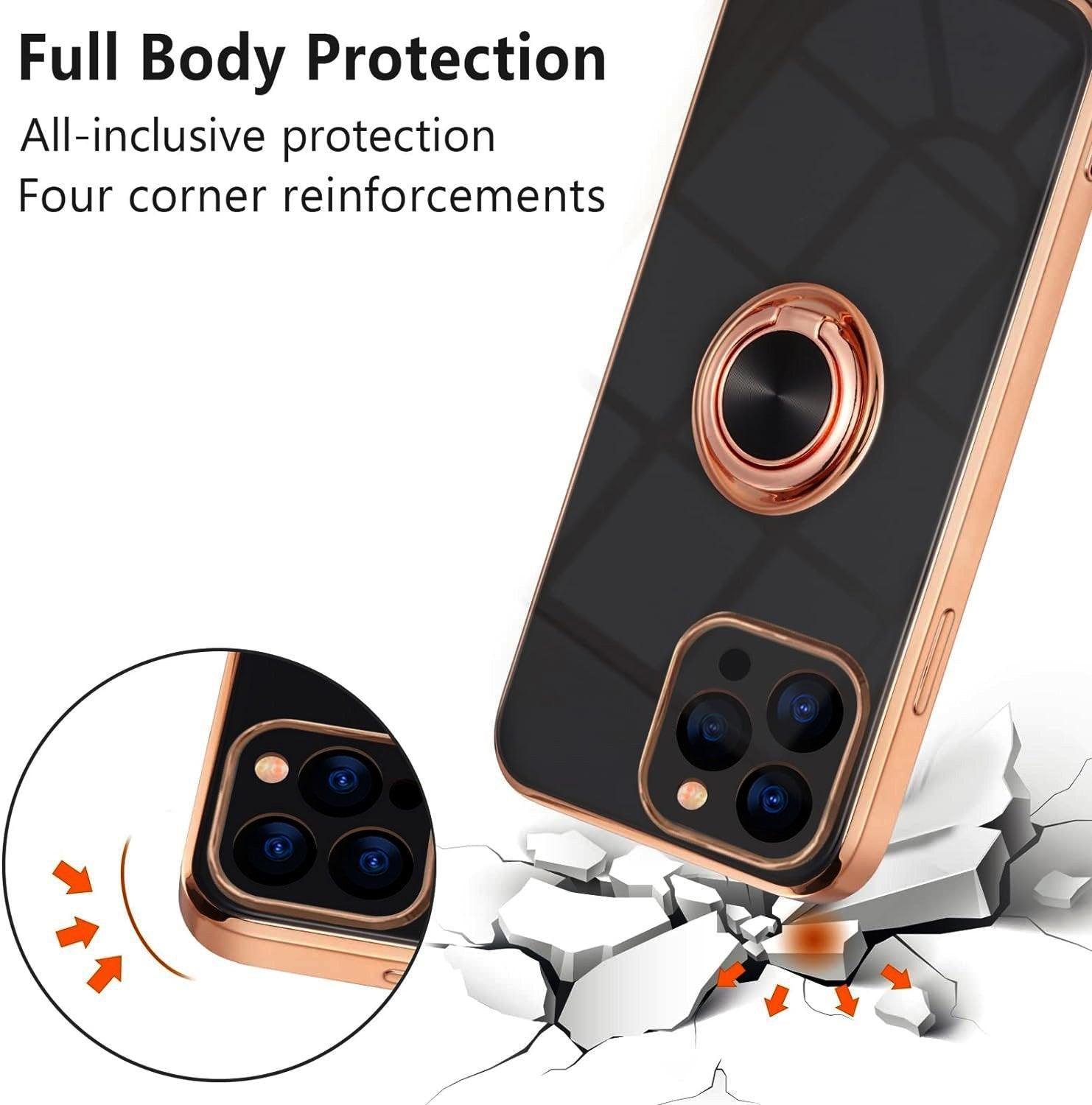 Light Purple Luxury Shockproof Silicone Ring Case Stand Cover for iPhone 14 13 12 Pro Max - iPhone 11 Pro Max