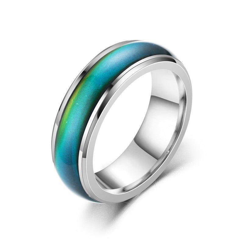 Mood Colour Changing Temperature Ring for Emotional Expression US Size 12 - Colourful
