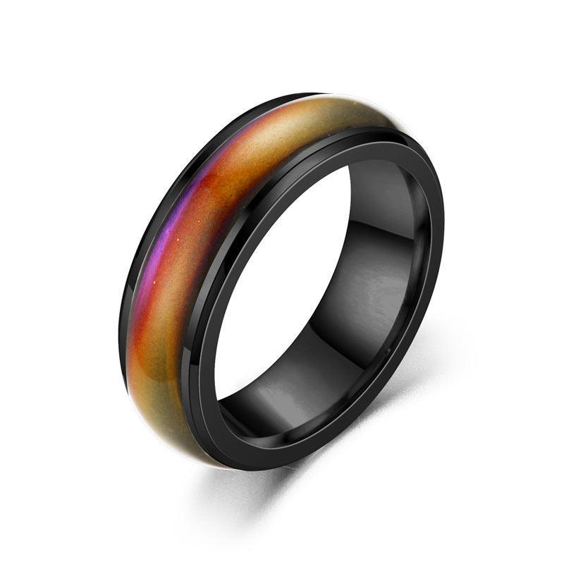 Mood Colour Changing Temperature Ring for Emotional Expression US Size 12 - Rose Gold