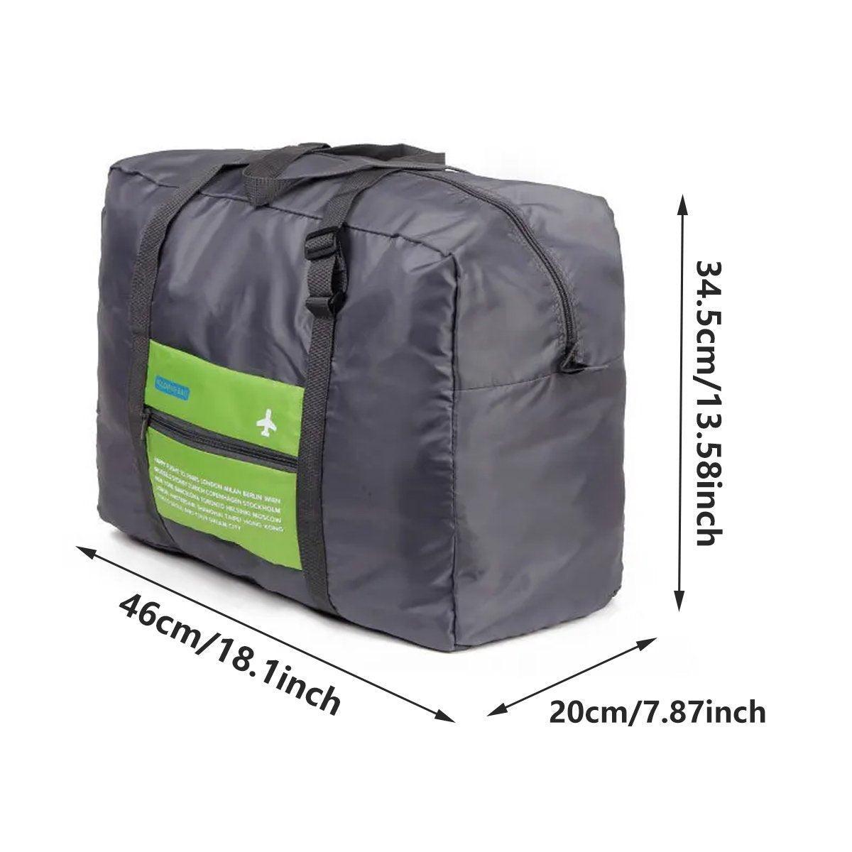 Nylon Waterproof Collapsible Travel Bag Large Suitcase Clothing Organizer - Blue