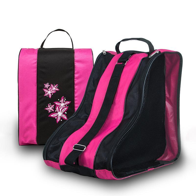 Rollerblading Ice Skate Carry Bag with Adjustable Shoulder Strap for All Ages - Red
