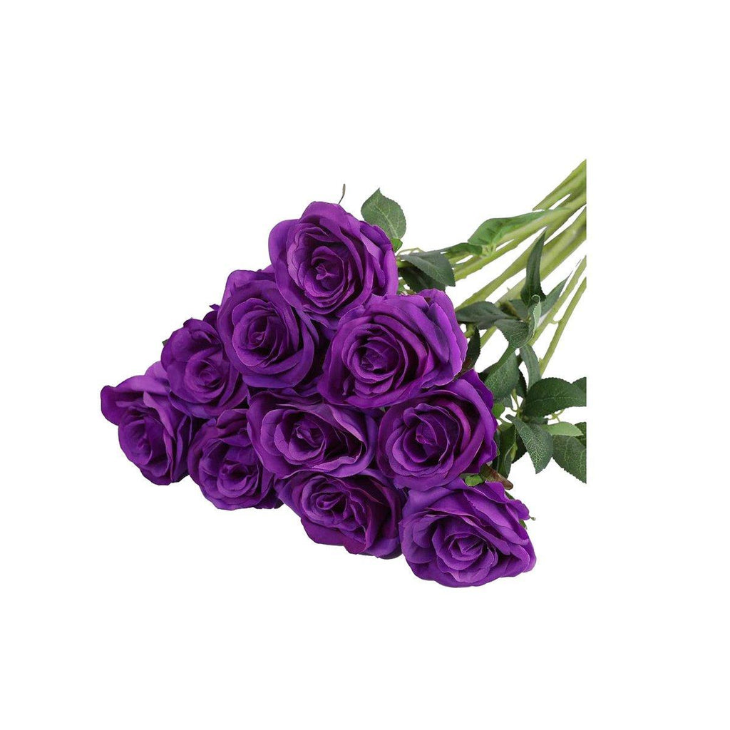 10pcs Artificial Silk Simulation Rose Flowers - Wedding Party Home Decorations - Black