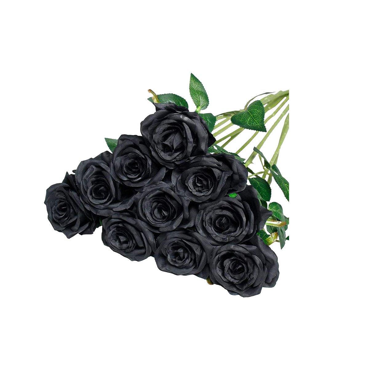 10pcs Artificial Silk Simulation Rose Flowers - Wedding Party Home Decorations - Red