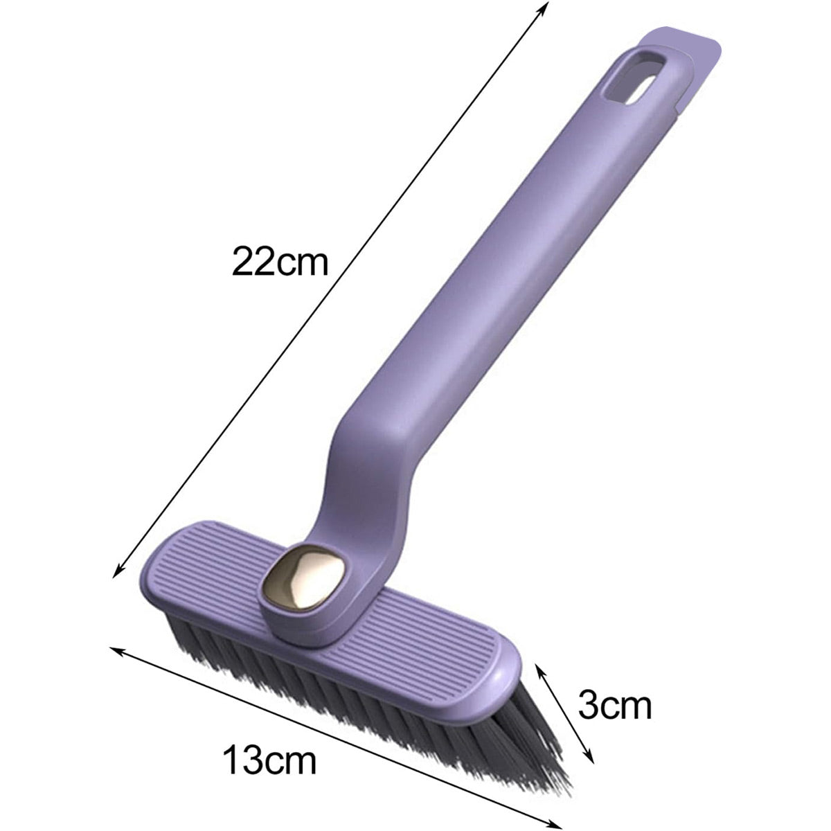 Multi-Functional Rotary Cleaning Brush Hard Bristle Slot Seam Wall Tile Brush - Purple