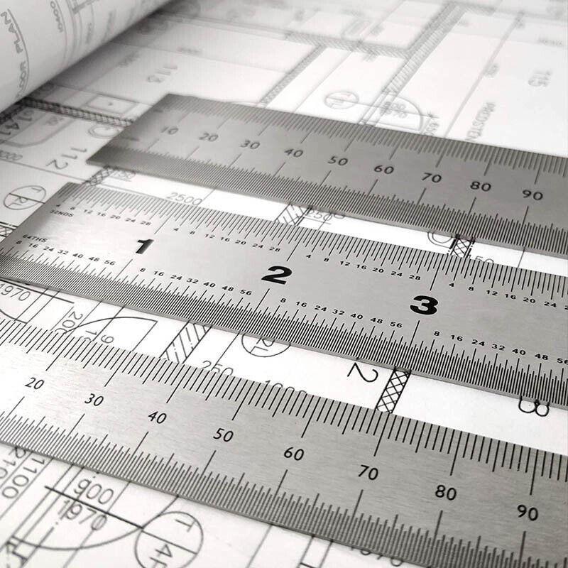 Double Sided Stainless Steel Ruler Precision Measuring Tool 10cm 15cm 20cm - 15cm 1 PC