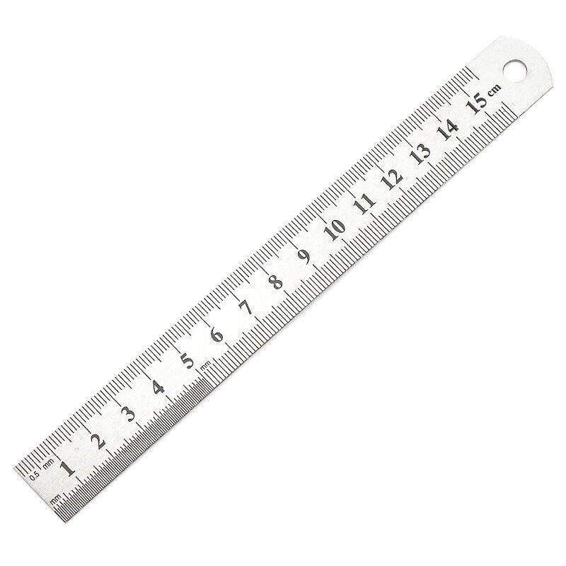 Double Sided Stainless Steel Ruler Precision Measuring Tool 10cm 15cm 20cm - 15cm 1 PC