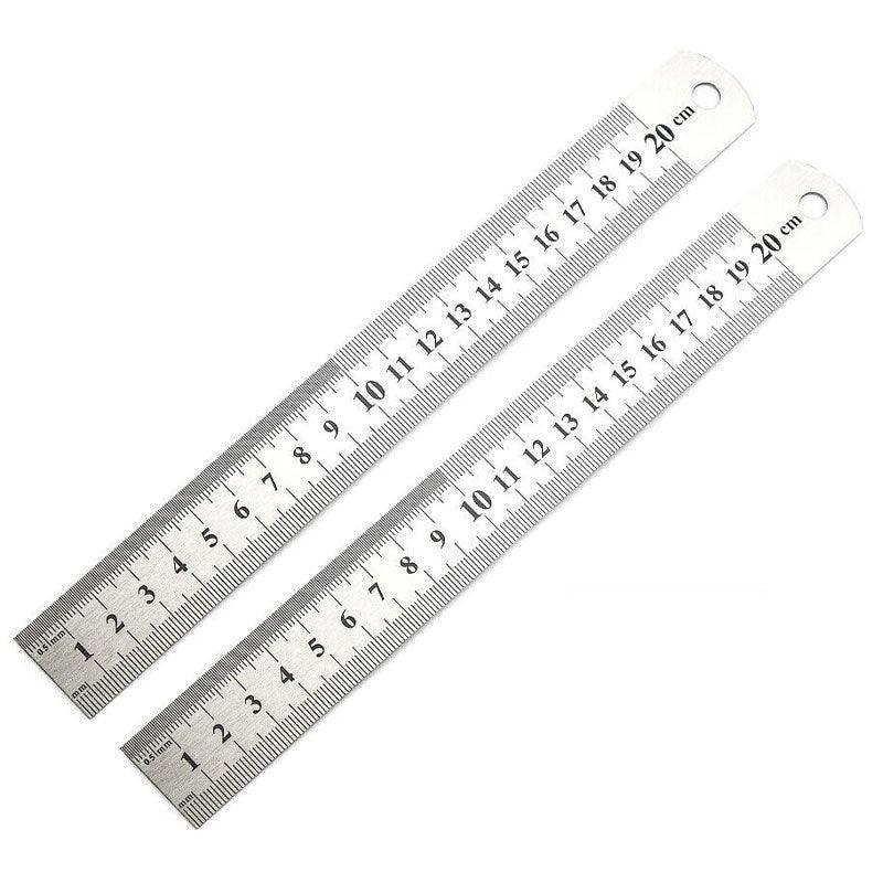 Double Sided Stainless Steel Ruler Precision Measuring Tool 10cm 15cm 20cm - 15cm 1 PC