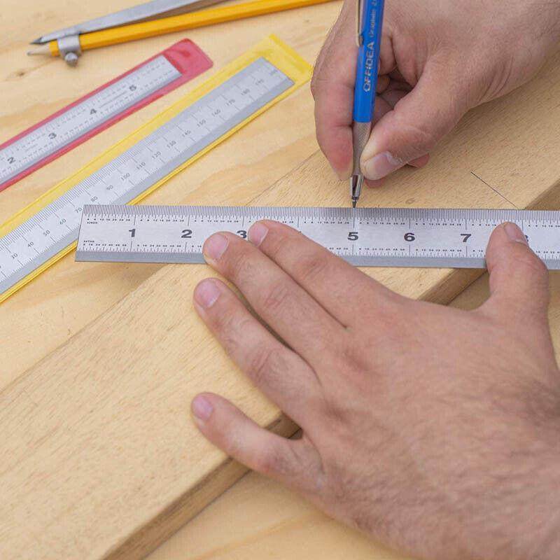 Double Sided Stainless Steel Ruler Precision Measuring Tool 10cm 15cm 20cm - 20cm 1 PC