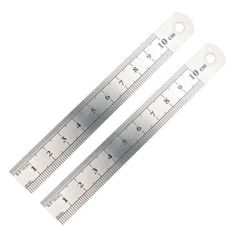 Double Sided Stainless Steel Ruler Precision Measuring Tool 10cm 15cm 20cm - 20cm 1 PC