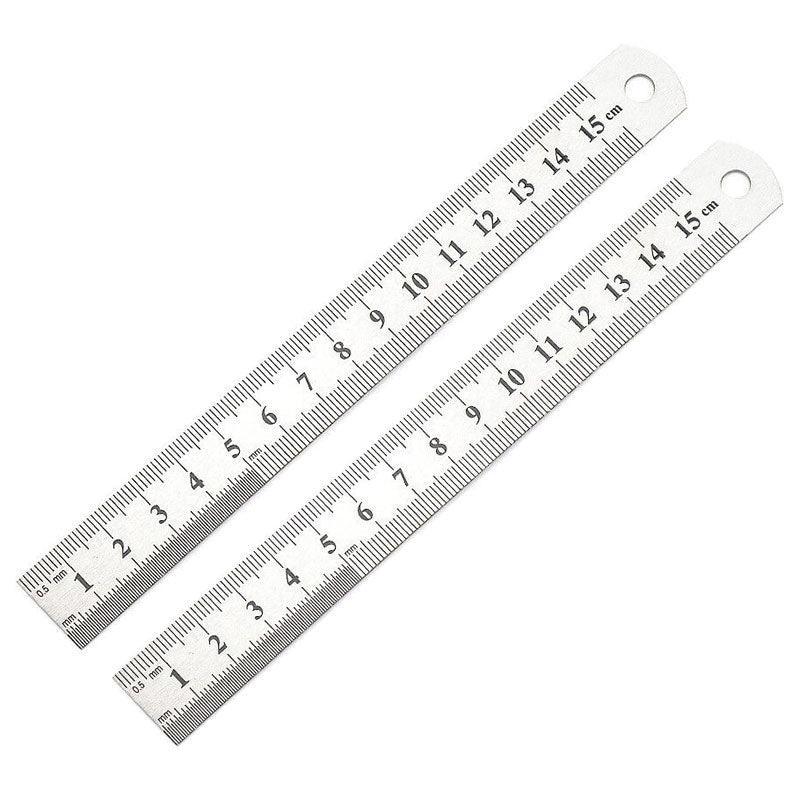 Double Sided Stainless Steel Ruler Precision Measuring Tool 10cm 15cm 20cm - 20cm 1 PC